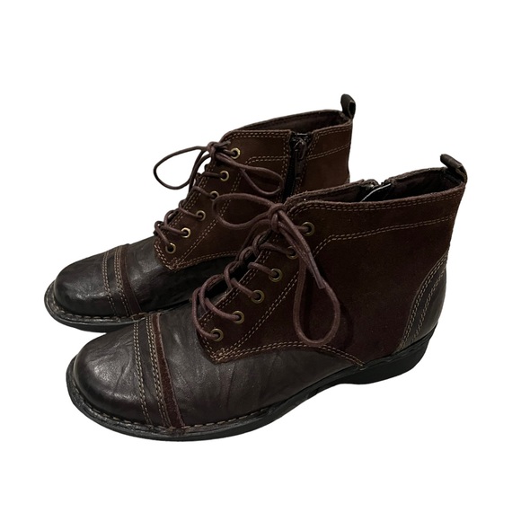 Clarks Brown Whistle Watch Suede Leather Lace Up Ankle Boots, Sz 6 - Picture 5 of 14